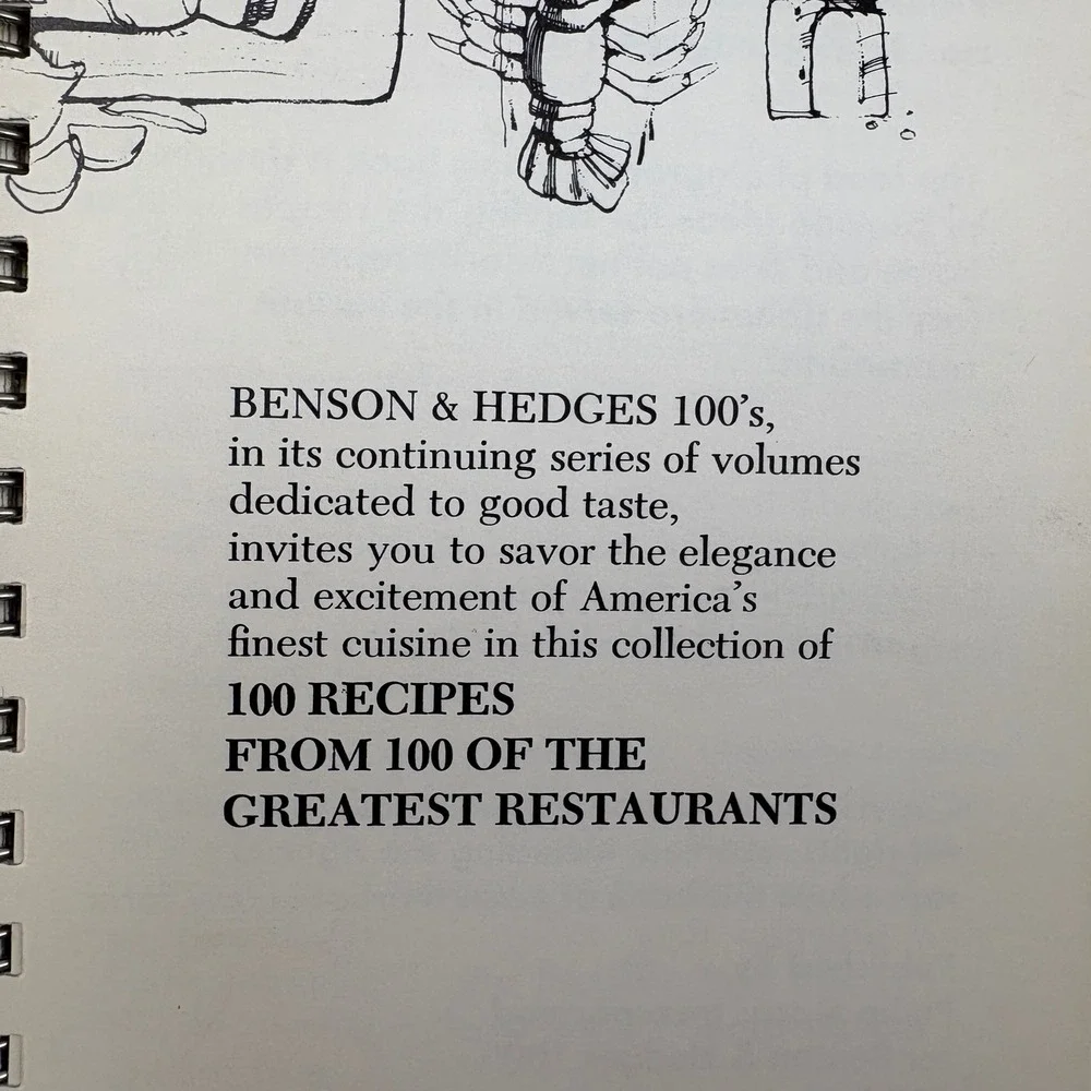 VTG Benson & Hedges 2‎ Cookbooks 100 Recipes from Great American Restaurants